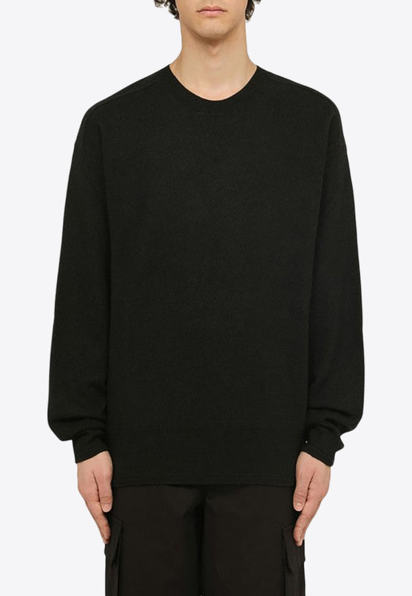 Reversed Logo Embroidery Wool Pullover Sweater