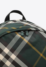 Large Check Pattern Shield Backpack