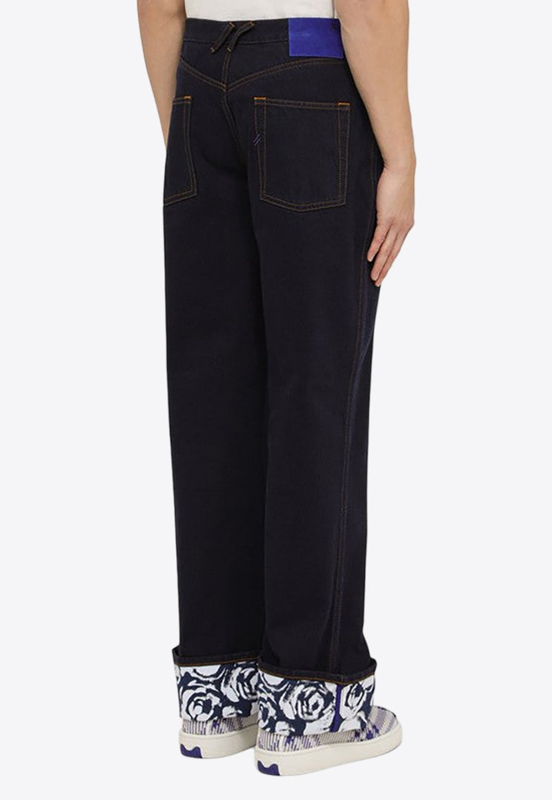 Straight-Leg Cuffed Jeans