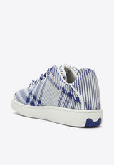 Check-Patterned Low-Top Sneakers