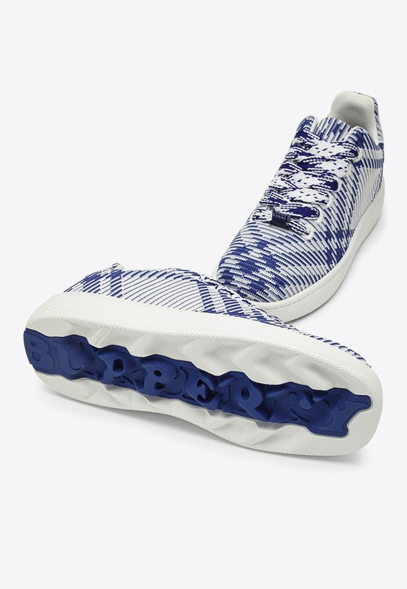 Check-Patterned Low-Top Sneakers