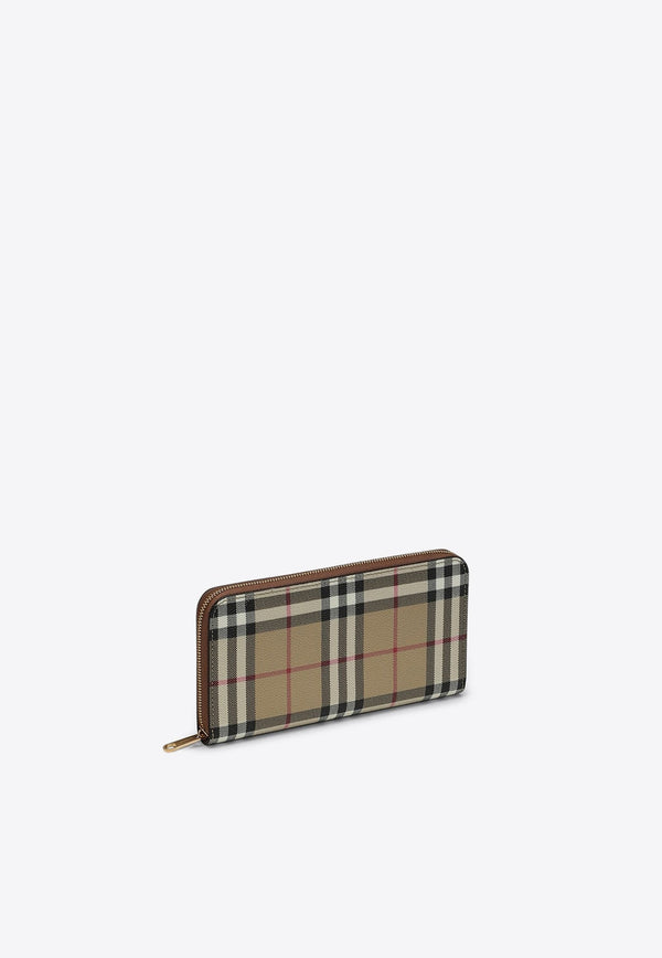 Vintage Check Zip-Around Wallet