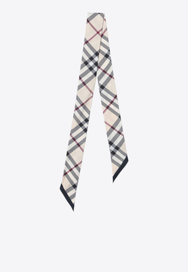 Signature Check Slim Silk Scarf