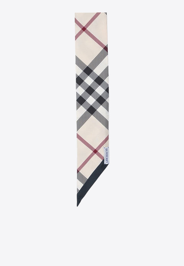 Signature Check Slim Silk Scarf