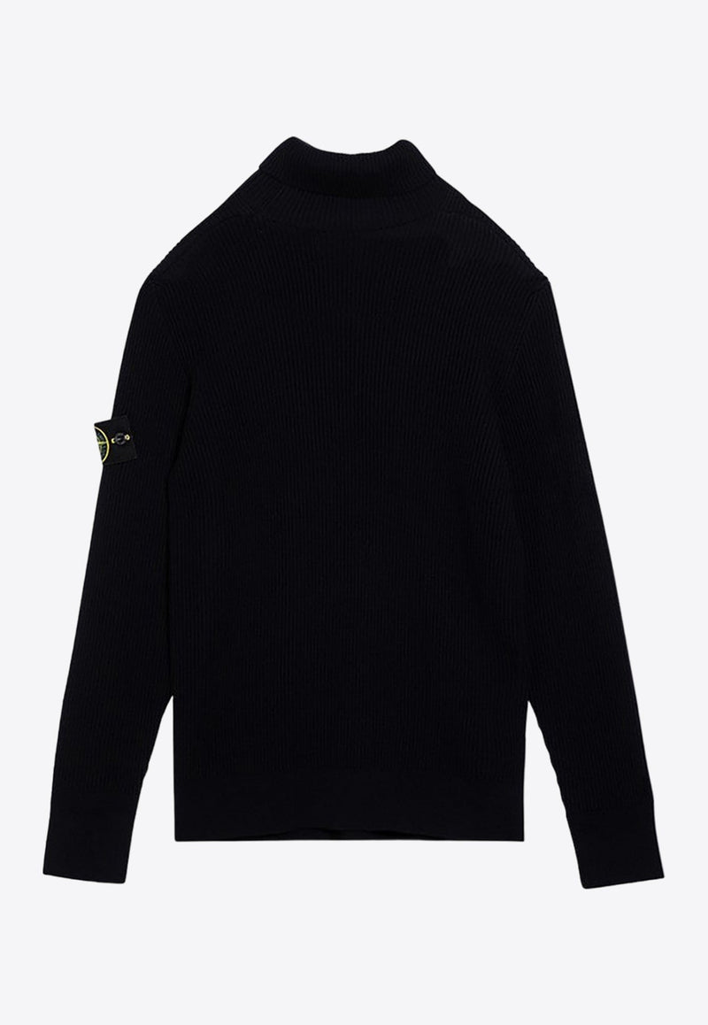 Logo Patch Turtleneck Wool Sweater