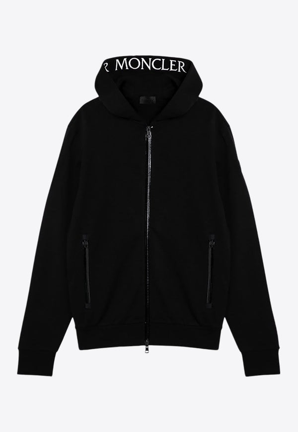 Contrasting Logo Zip-Up Hoodie