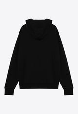 Contrasting Logo Zip-Up Hoodie