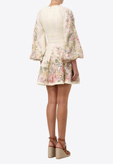 Waverly Plunge Floral Mini Dress