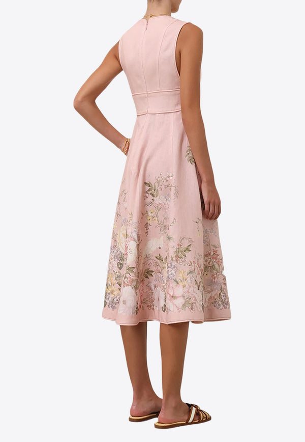 Waverly Plunge Floral Midi Dress