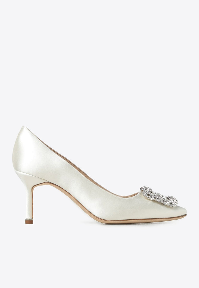 Hangisi 70 Embellished Buckle Satin Pumps