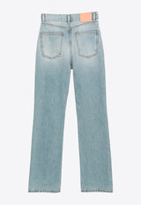 Distressed Straight-Leg Jeans