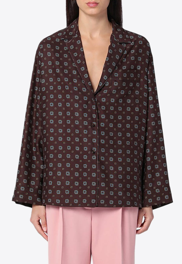 Silk Patterned Long-Sleeved Shirt