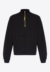 Half-Zip High-Collar Sweatshirt