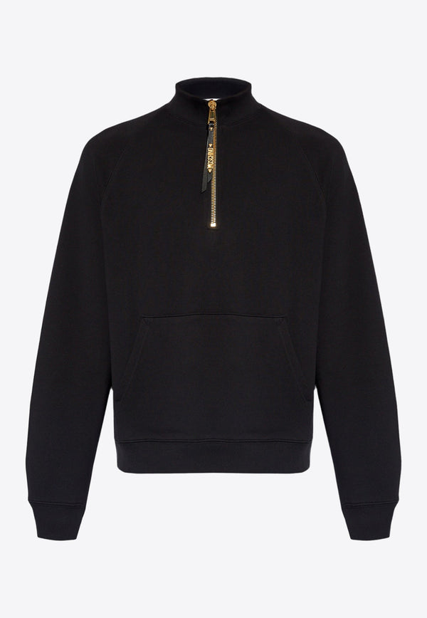 Half-Zip High-Collar Sweatshirt