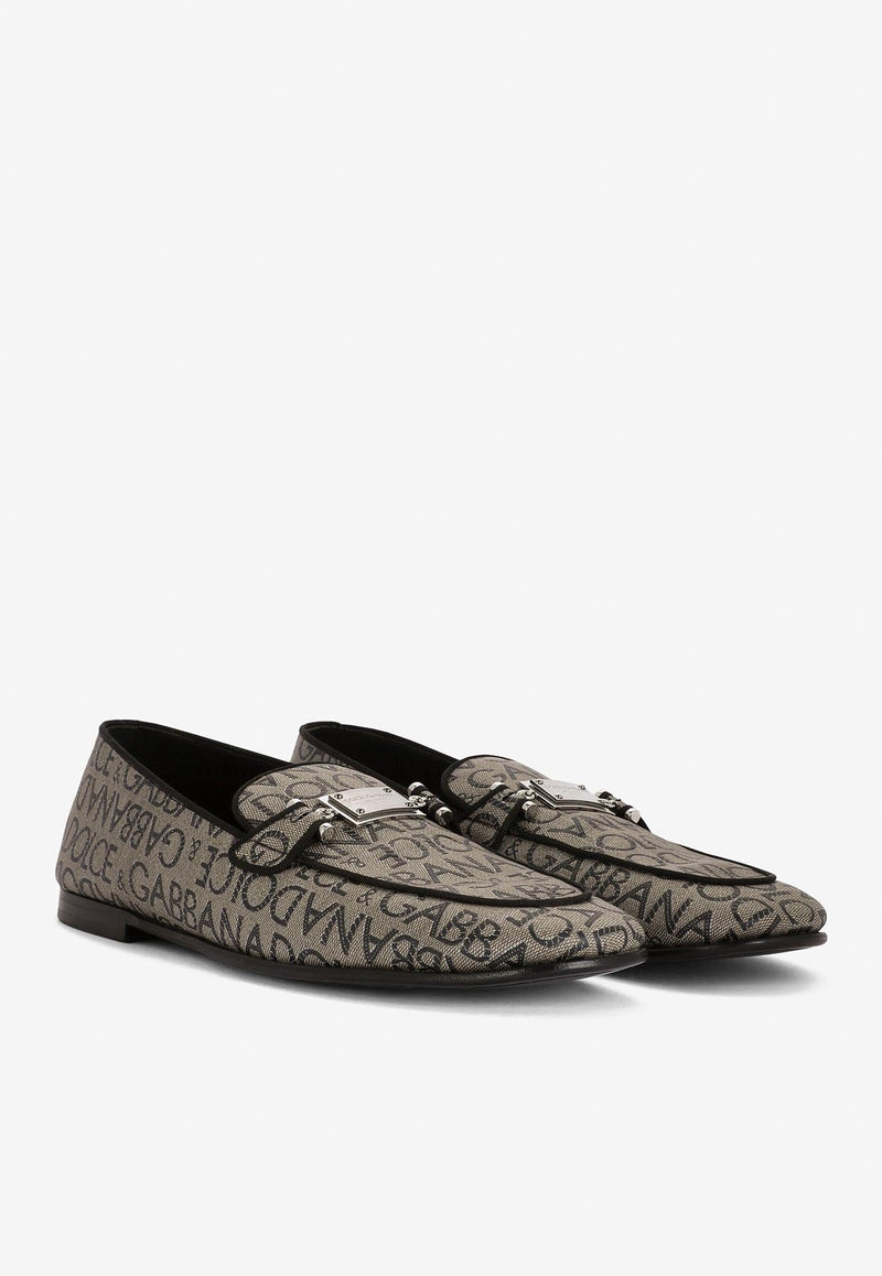 Logo-Plaque Jacquard Loafers