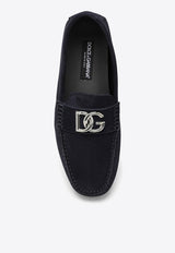 Logo-Plaque Suede Loafers