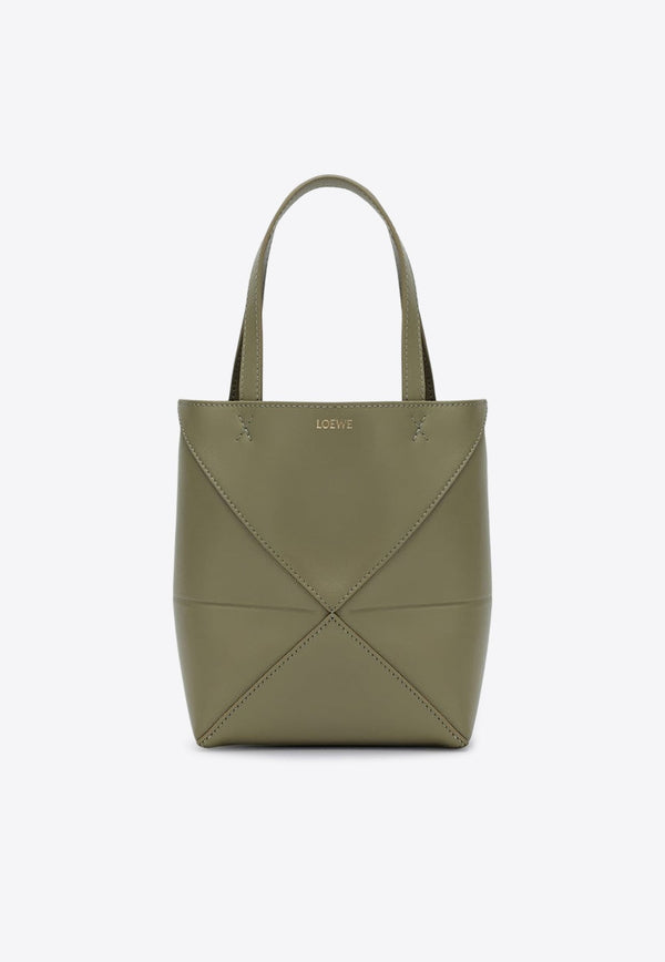 Mini Puzzle Fold Leather Tote Bag