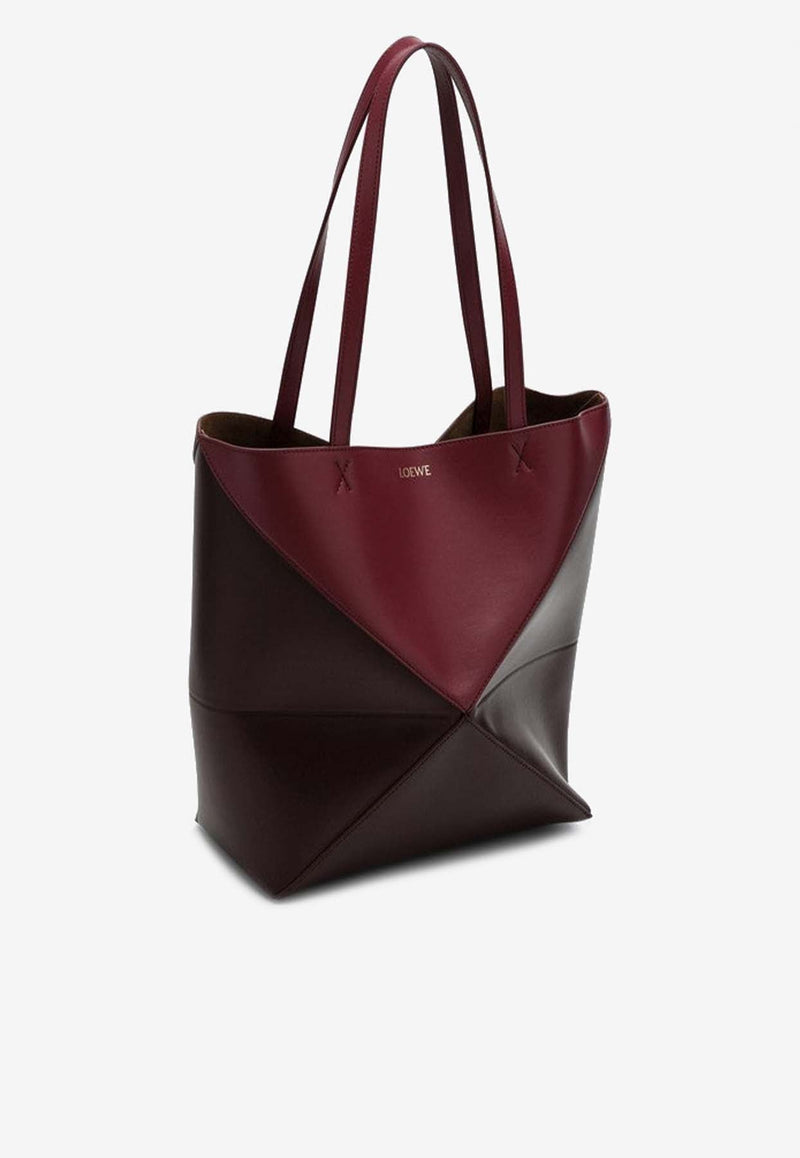 Puzzle Fold Leather Tote Bag