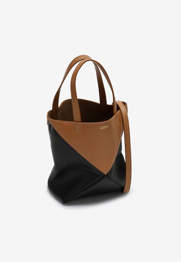 Mini Puzzle Fold Leather Tote Bag