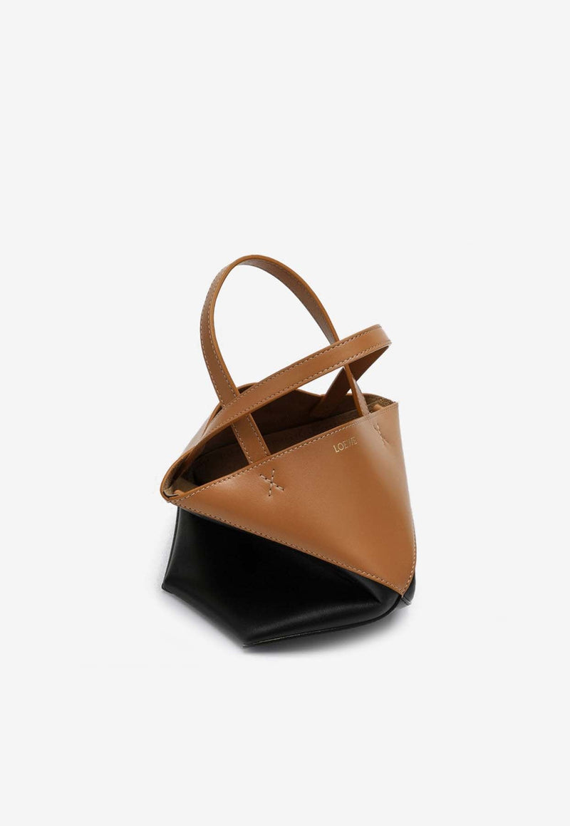 Mini Puzzle Fold Leather Tote Bag