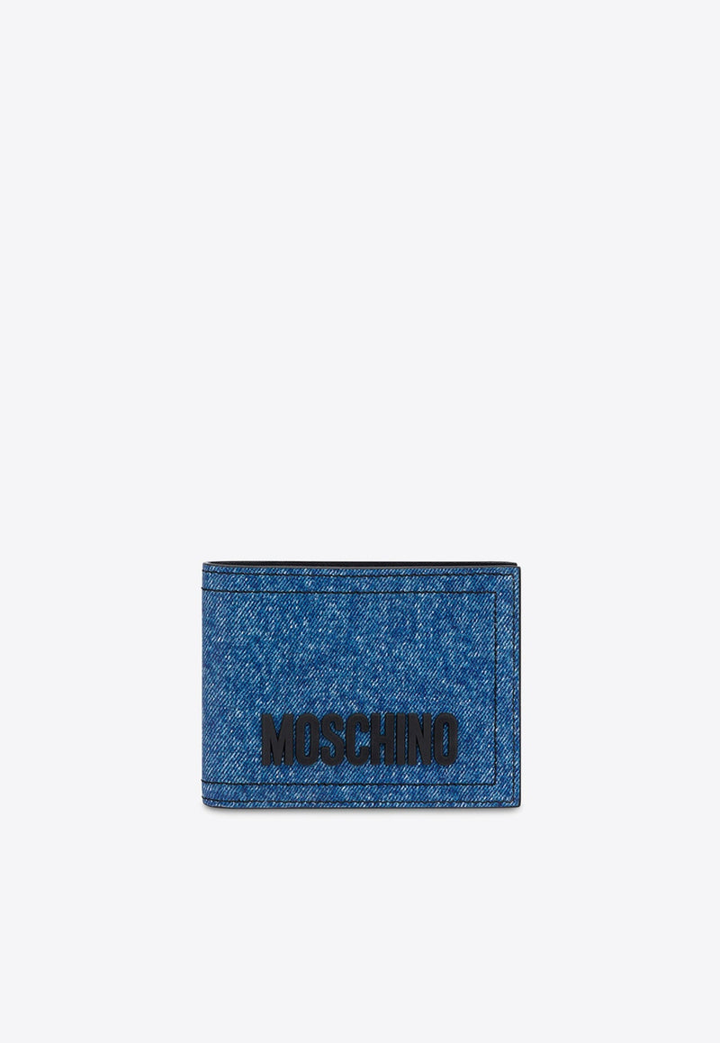 Bi-Fold Wallet in Denim Print Leather