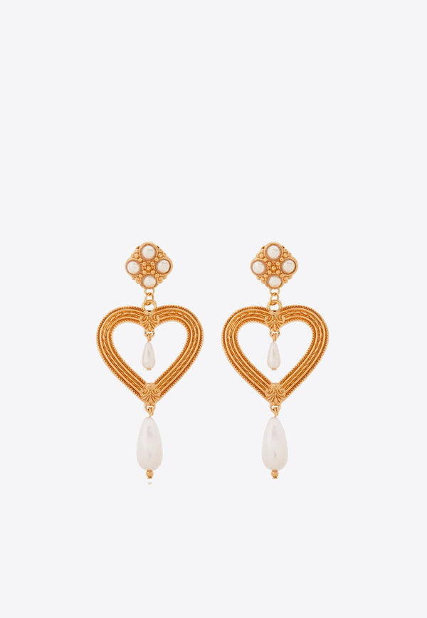 Heart-Shaped Drop Earrings