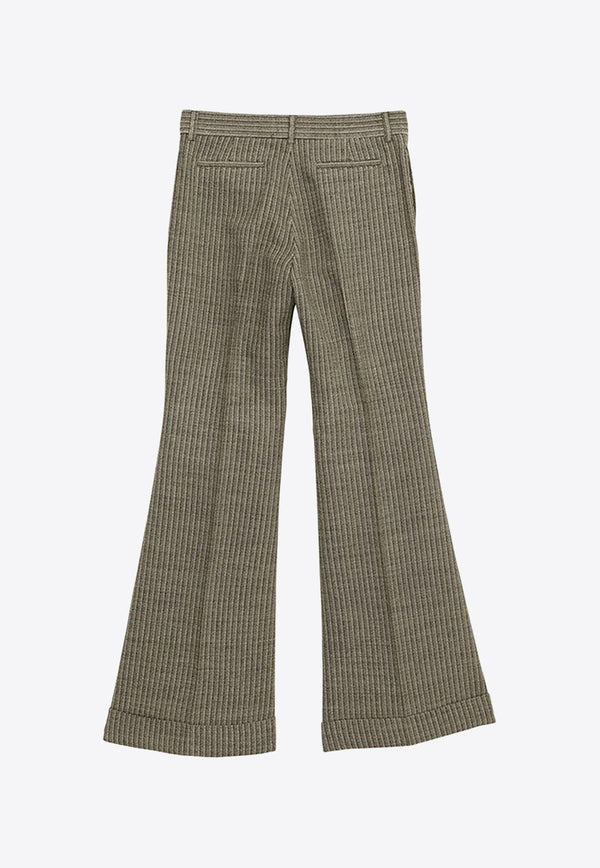 Wide-Leg Pleated Wool Pants