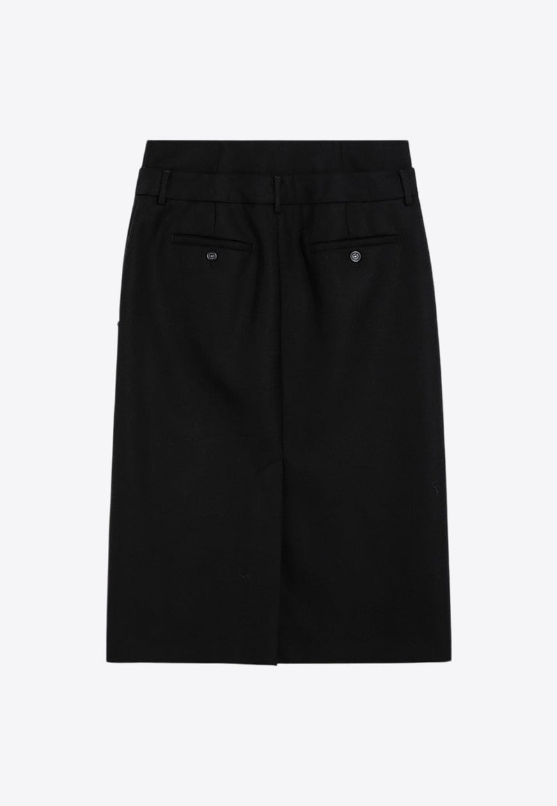 Alceste Tailored Wool Midi Skirt