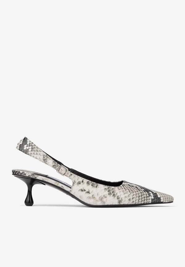 Amel 50 Snake Print Leather Pumps