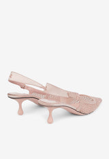 Amel 50 Crystal-Embellished Mesh Pumps