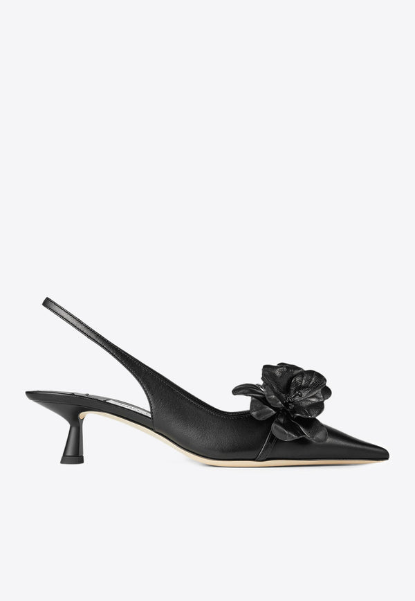 Amita 45 Flower Embellished Pumps in Nappa Leather