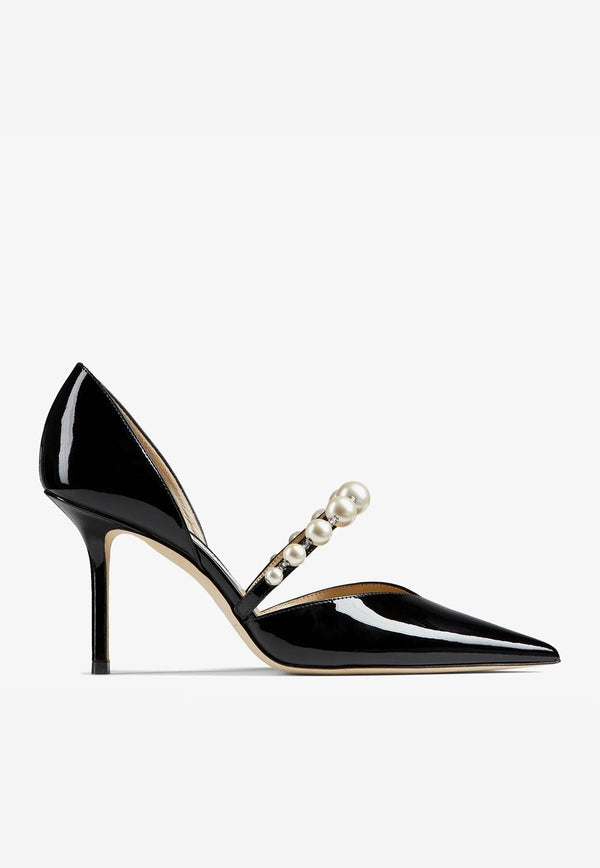 Aurelie 85 Pearl Embellished Pumps in Patent Leather