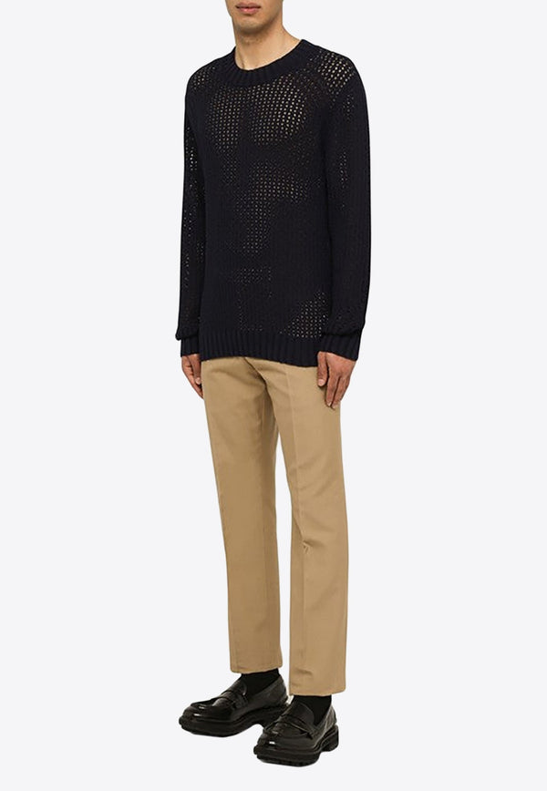 Perforated Knitted Sweater