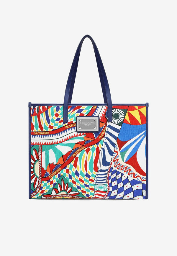Large Psychedelic Carretto Print Tote Bag