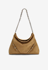 Medium Voyou Suede Shoulder Bag