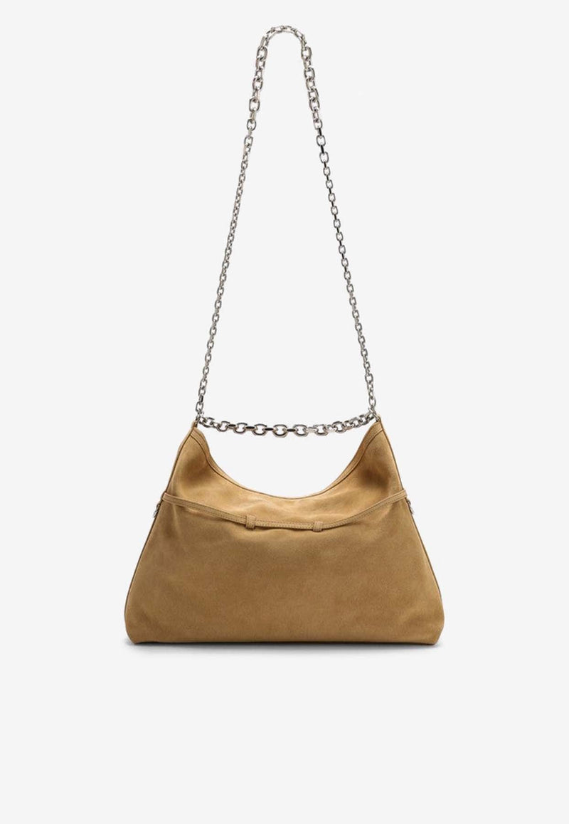 Medium Voyou Suede Shoulder Bag