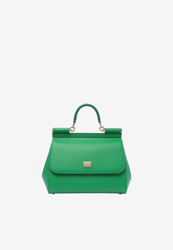 Large Sicily Top Handle Bag in Dauphine Leather