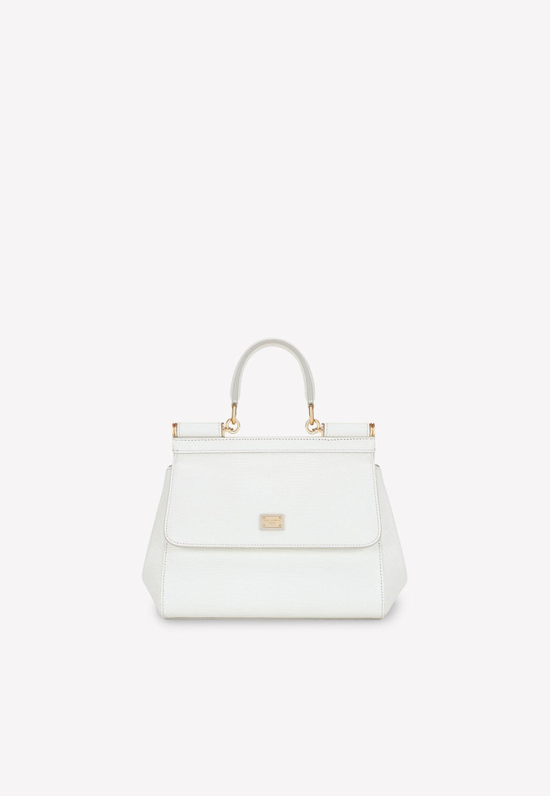 Medium Sicily Top Handle Bag in Dauphine Leather