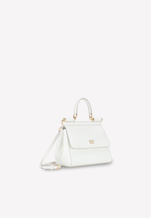 Medium Sicily Top Handle Bag in Dauphine Leather