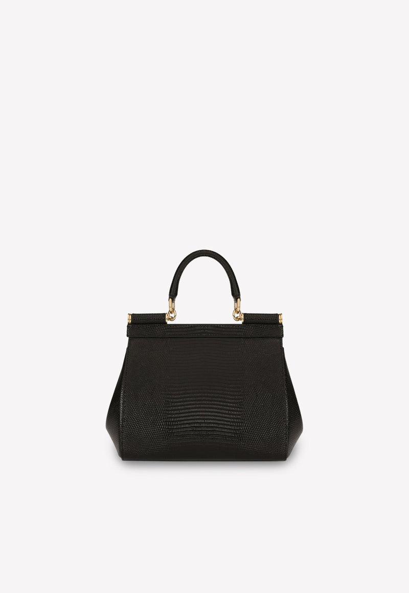 Medium Sicily Top Handle Bag in Dauphine Leather