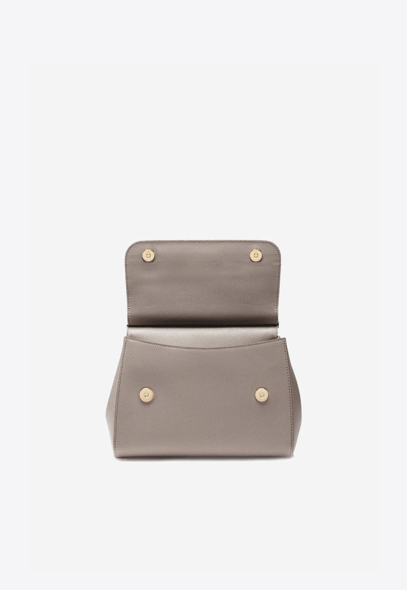 Medium Sicily Top Handle Bag in Dauphine Leather