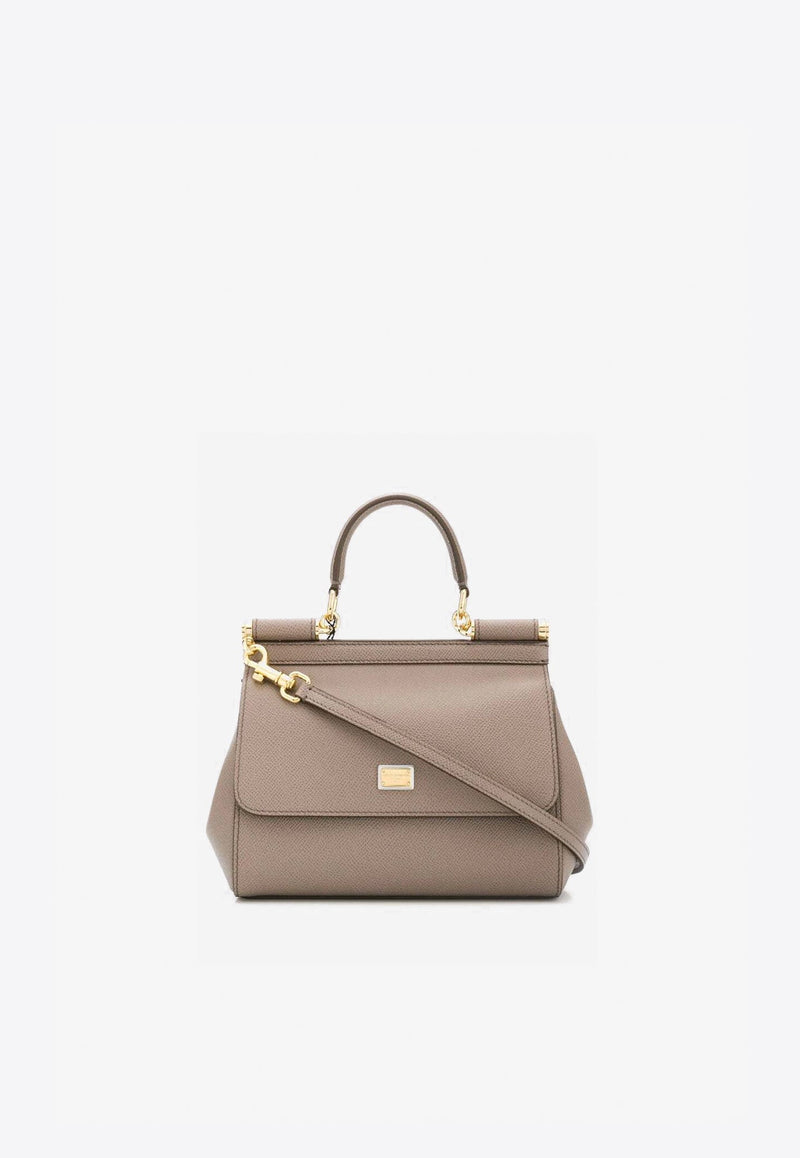 Medium Sicily Top Handle Bag in Dauphine Leather