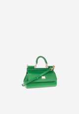 Small Sicily Top Handle Bag in Dauphine Leather