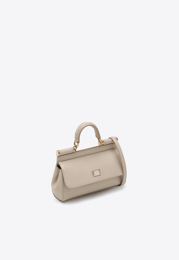 Small Sicily Top Handle Bag in Dauphine Leather