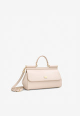 Elongated Sicily Top Handle Bag in Dauphine Leather