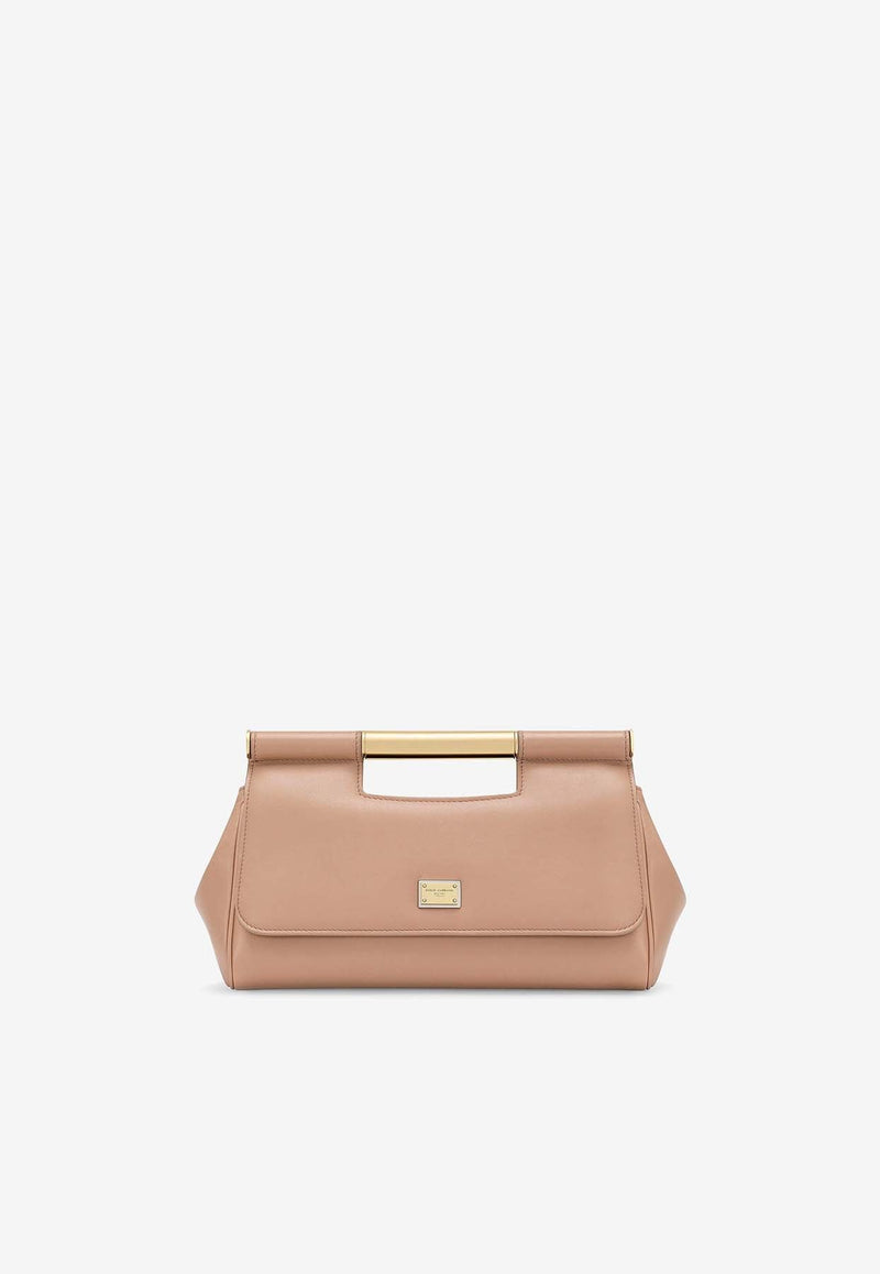 Medium Sicily Leather Clutch Bag