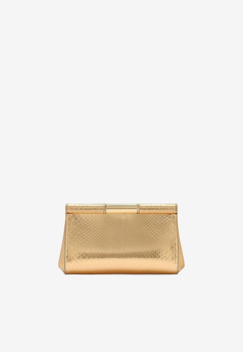 Medium Marlene Clutch in Python Leather