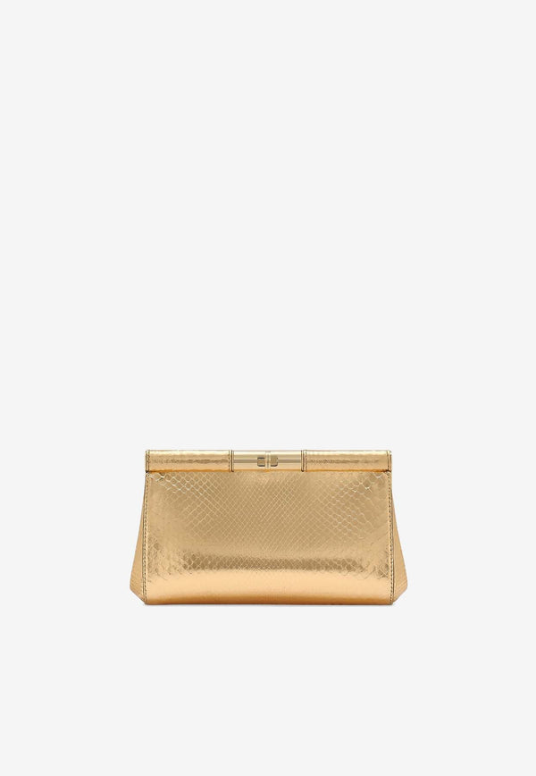 Medium Marlene Clutch in Python Leather