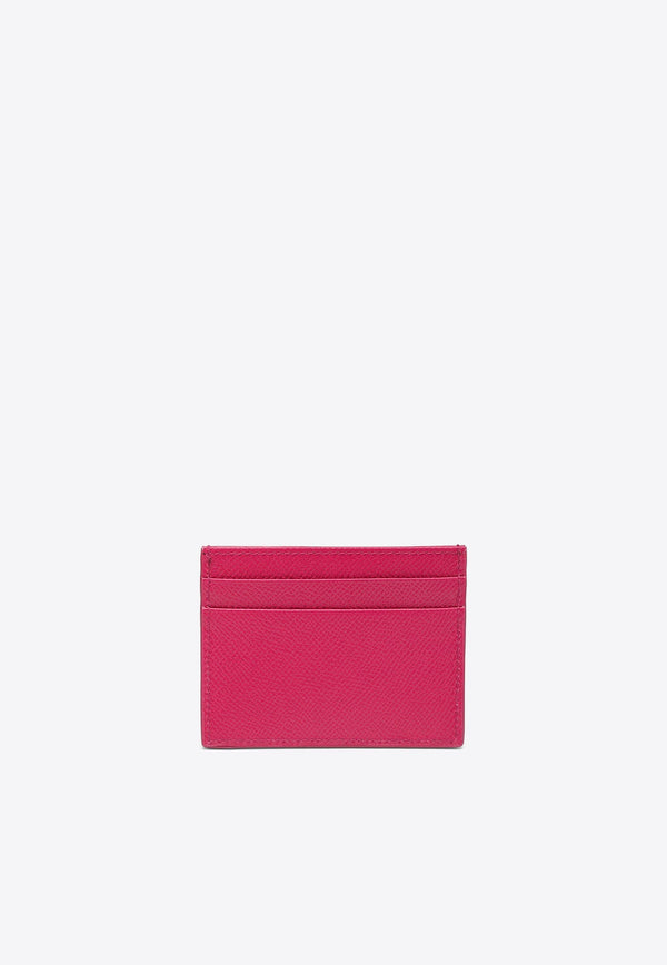 Logo Tag Grained-Leather Cardholder