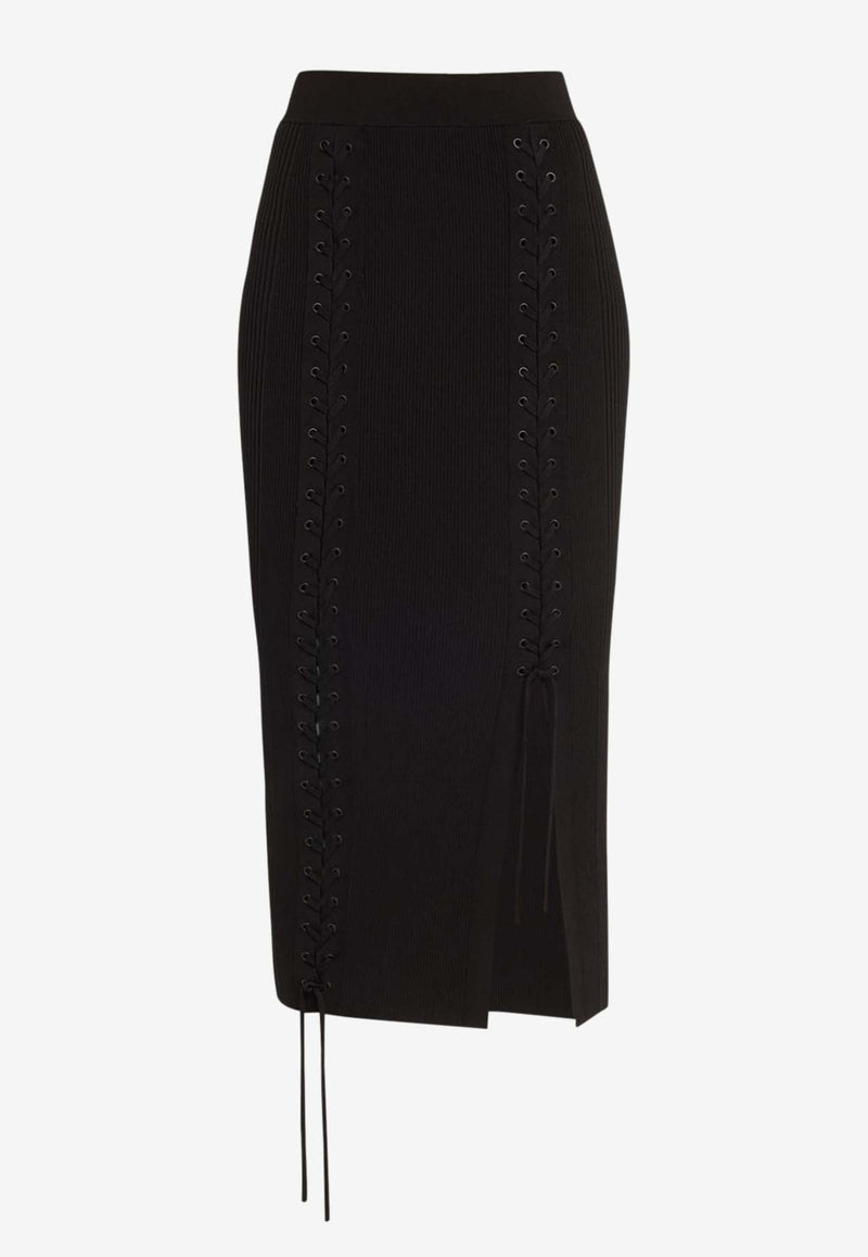 Helix Lace-Up Midi Skirt